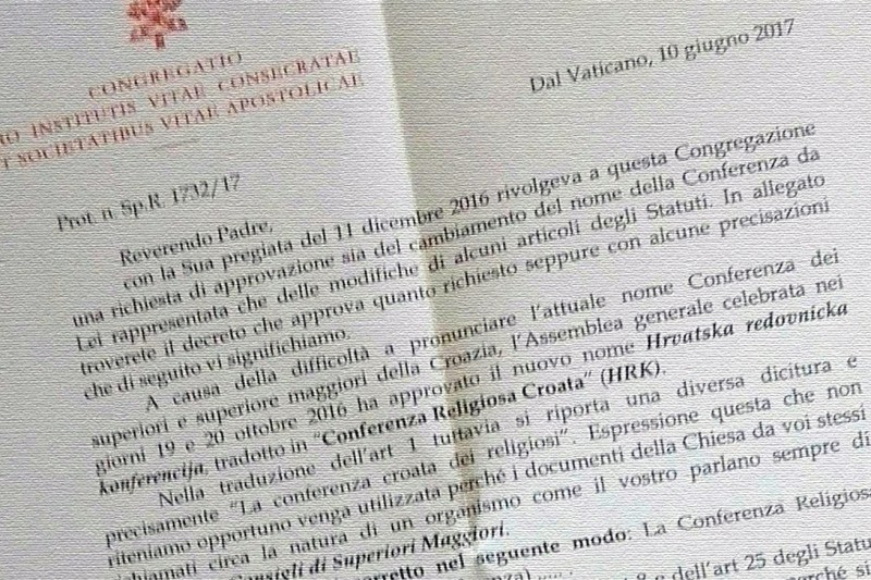 Odobren novi Statut i naziv Hrvatske redovničke konferencije Odobren novi Statut i naziv Hrvatske redovničke konferencije