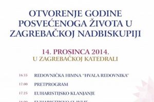 Otvorenje Godine posvećenog života za Zagrebačku nadbiskupiju
