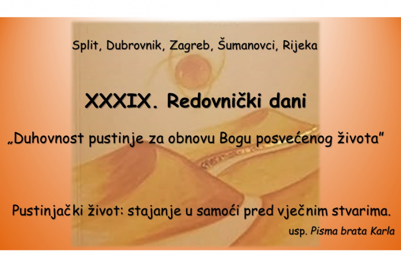 XXXIX. Redovnički dani XXXIX. Redovnički dani